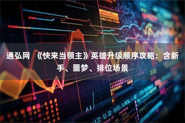 通弘网 《快来当领主》英雄升级顺序攻略:含新手、噩梦、排位场景